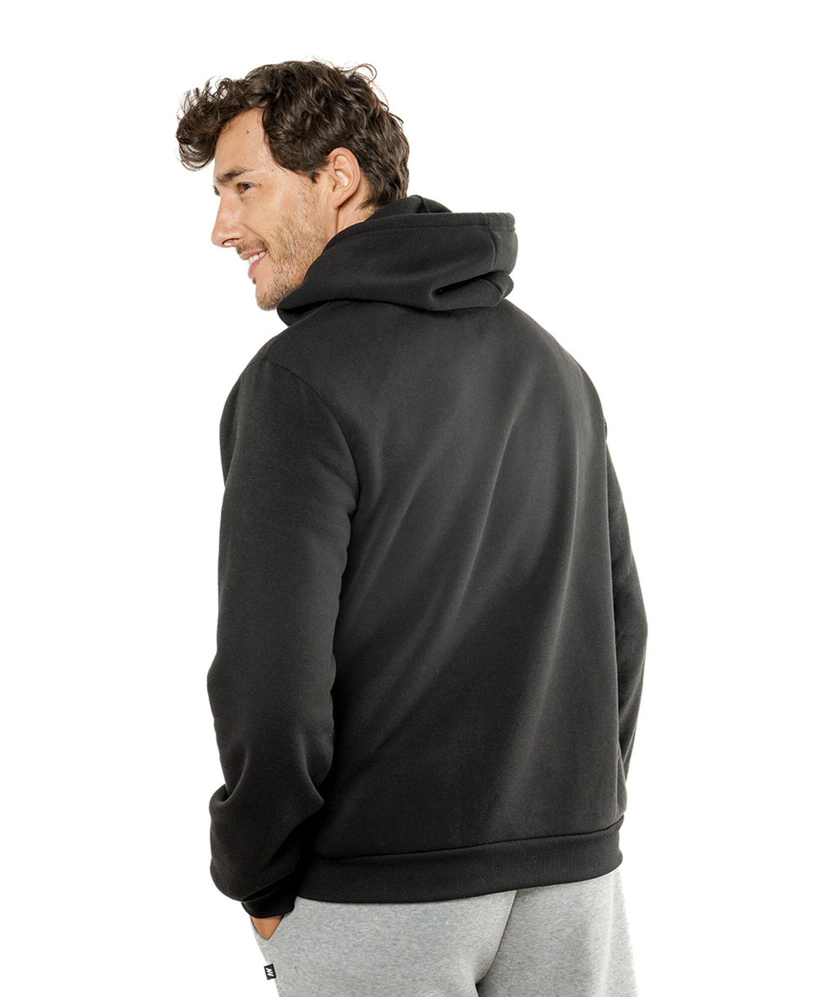 Polerón deportivo hombre liso negro Polerón deportivo hombre liso negro