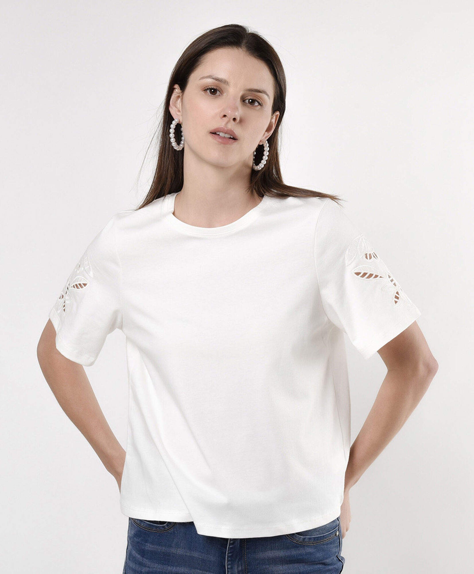 Polera mujer mangas bordadas Polera mujer mangas bordadas