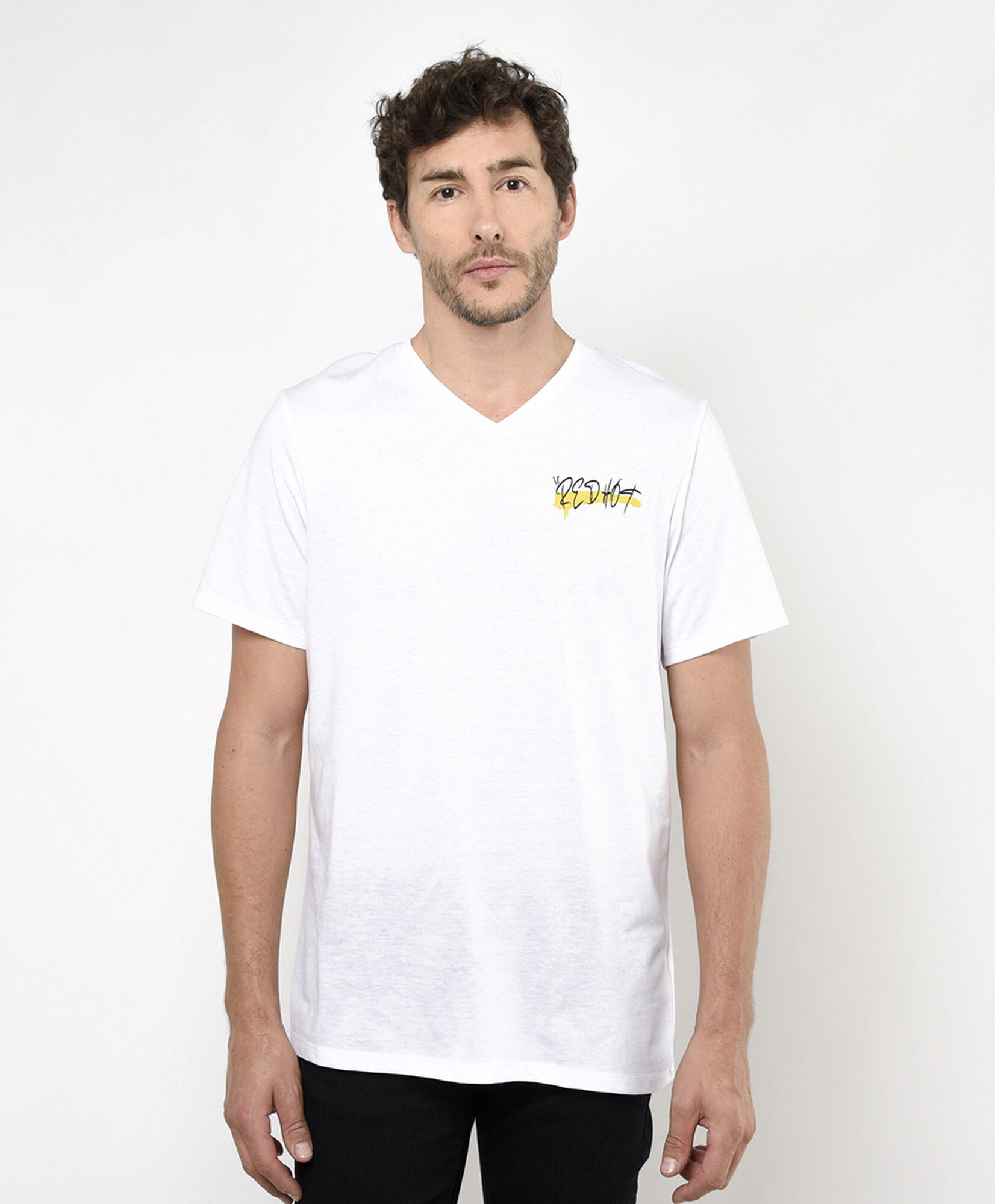 Polera hombre doble estampado graffiti Polera hombre doble estampado graffiti