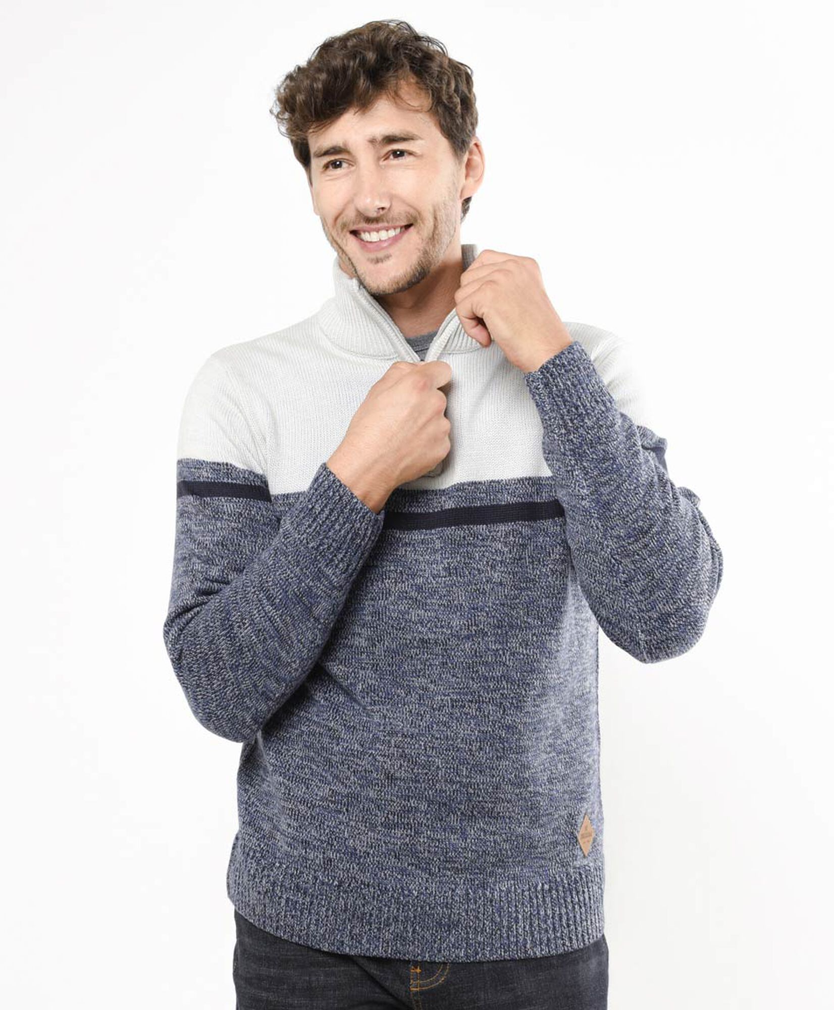 Sweater hombre jaspeado bicolor Sweater hombre jaspeado bicolor