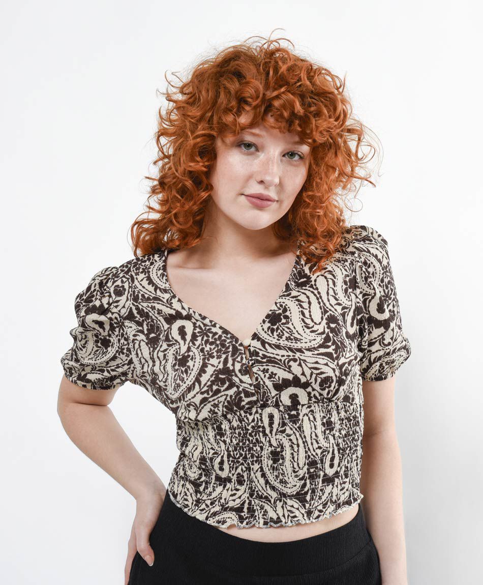 Blusa mujer print crop