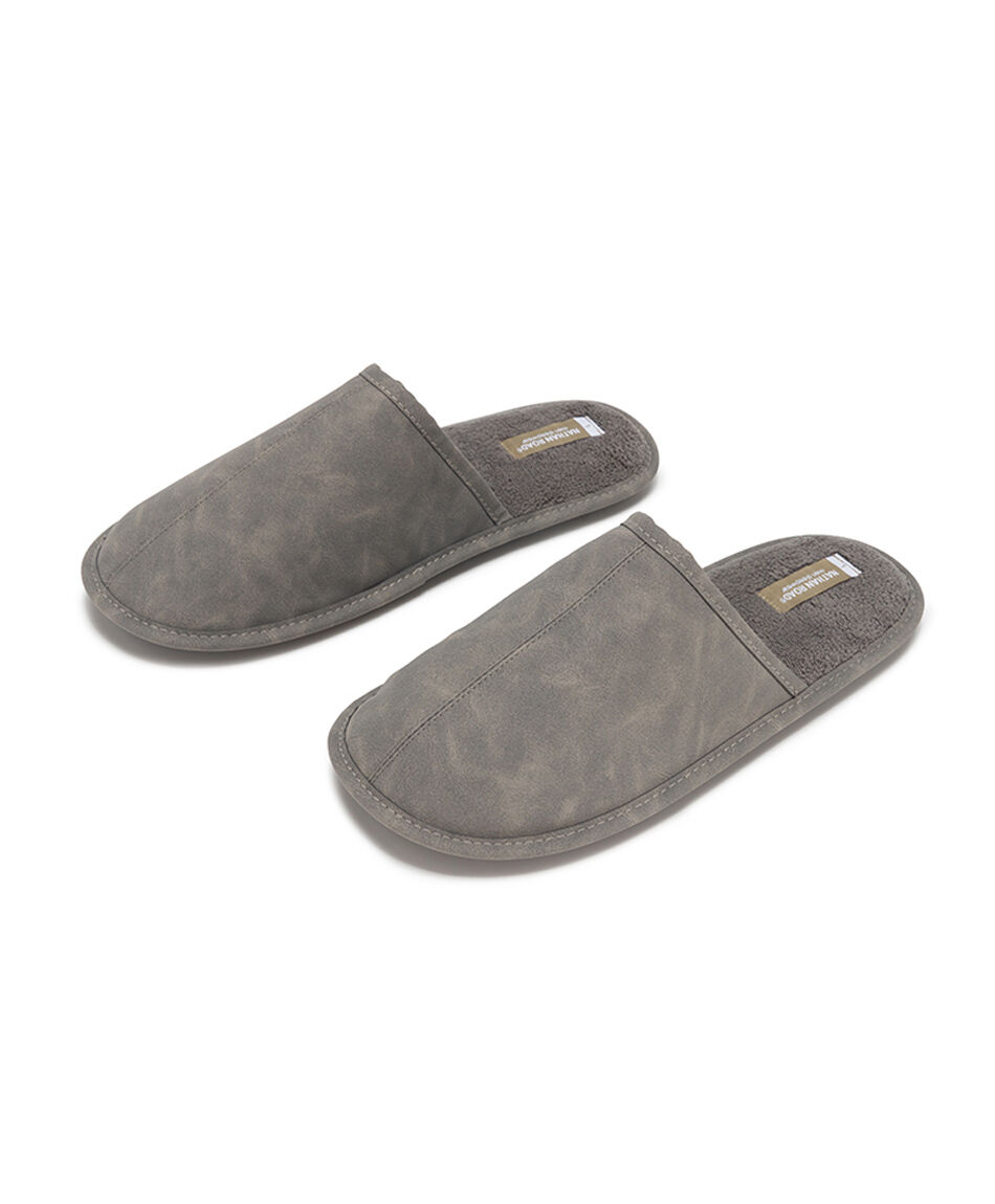 Pantuflas hombre gris