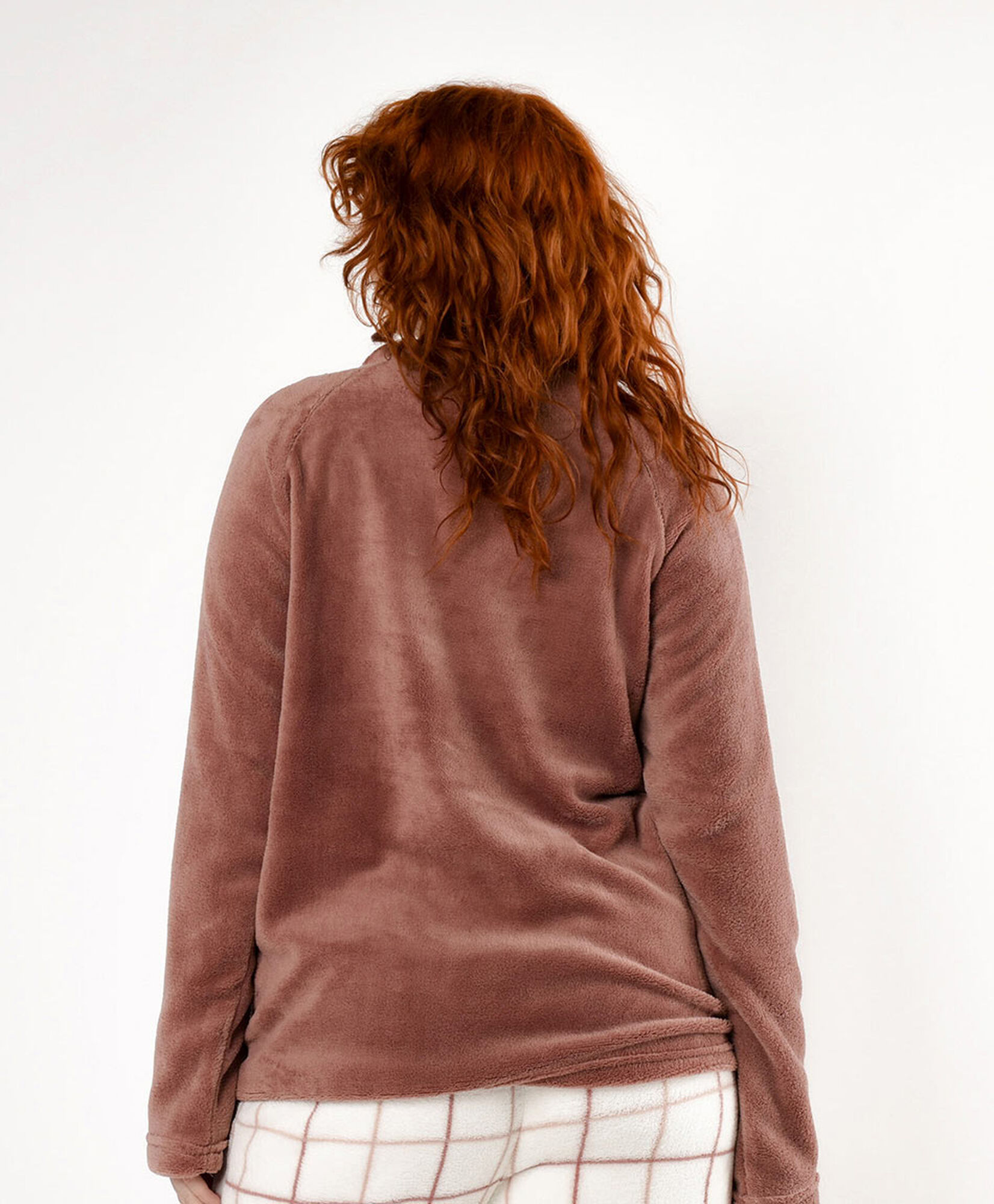 Pijama mujer polar frase y cuadros Pijama mujer polar frase y cuadros