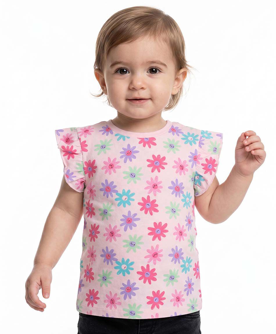 Polera beb&eacute; florcitas