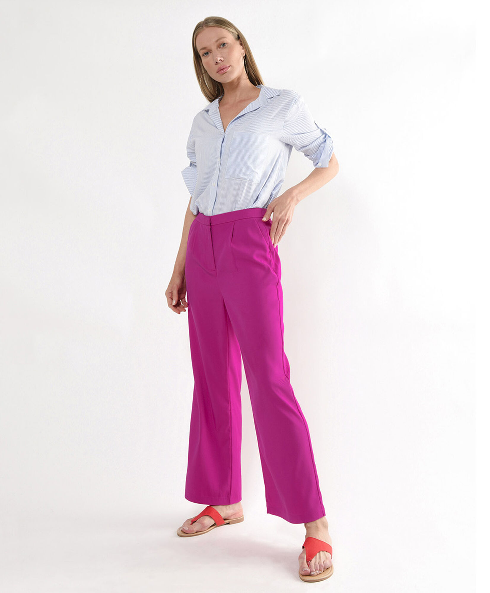 Pantalón mujer clásico fucsia Pantalón mujer clásico fucsia