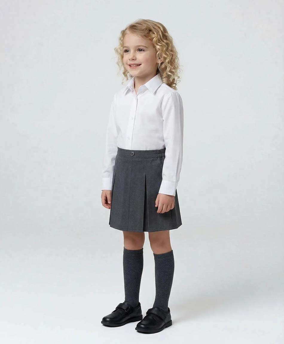 Falda escolar elasticada gris