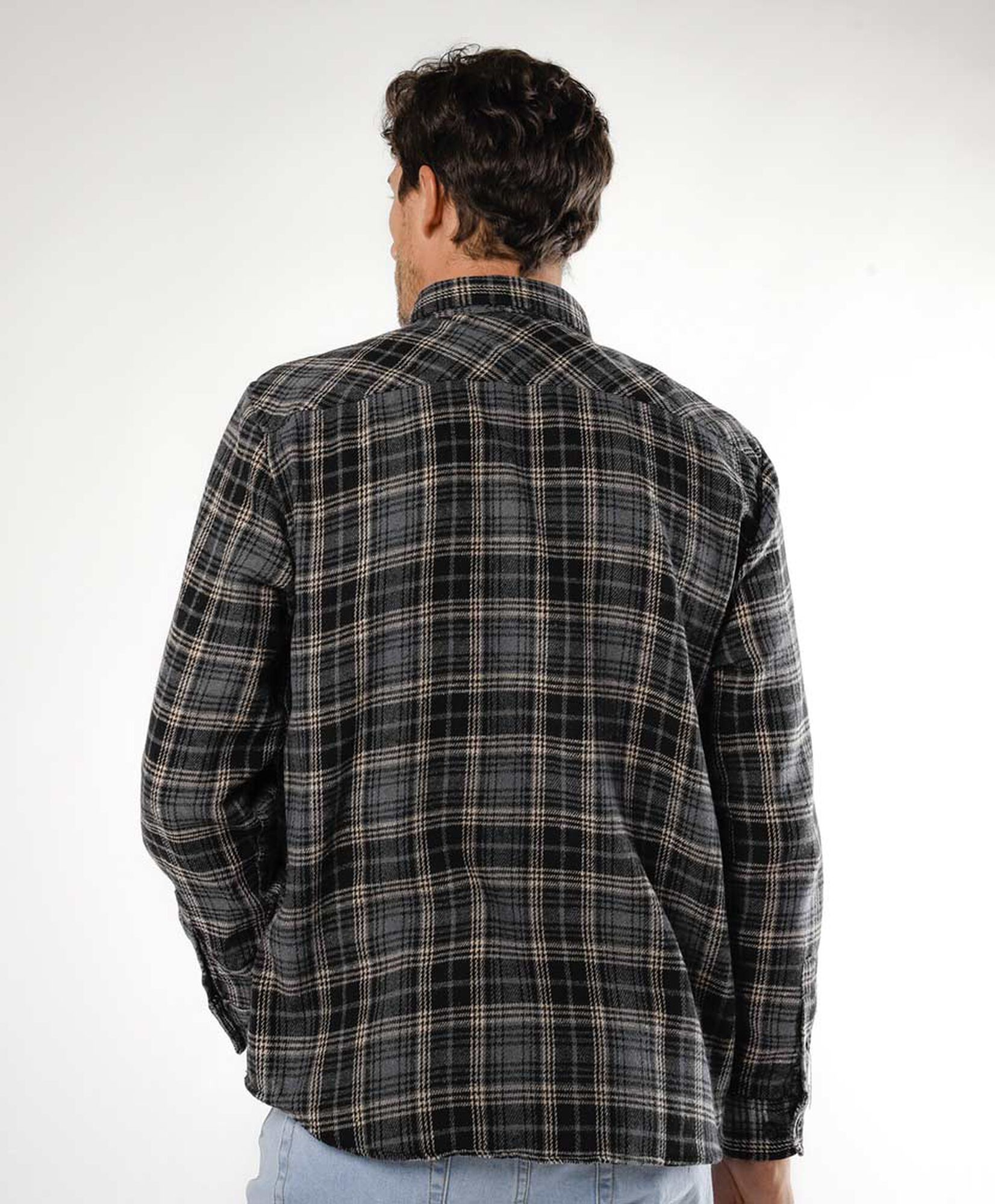 Camisa hombre franela cuadrille bicolor Camisa hombre franela cuadrille bicolor
