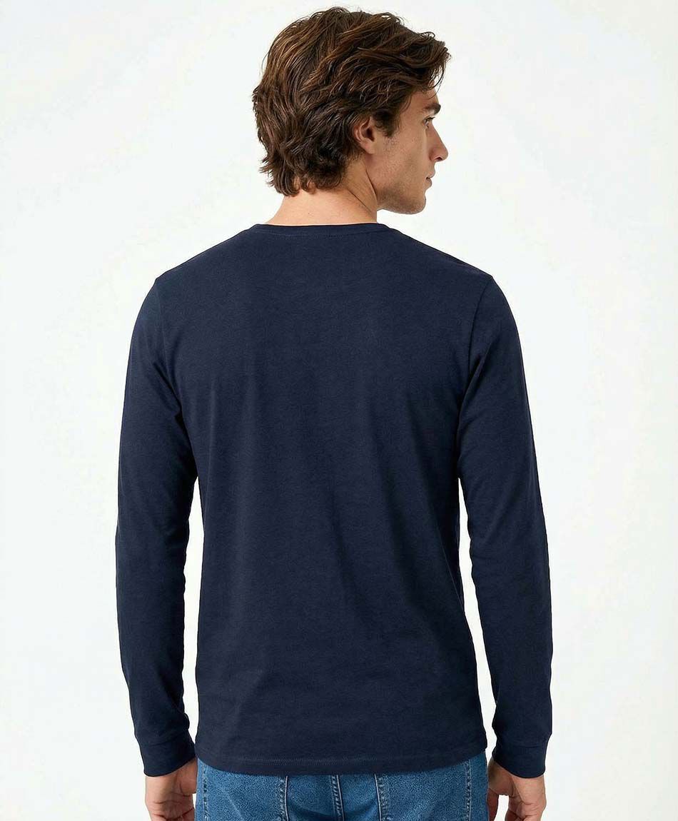 Polera hombre lisa manga larga