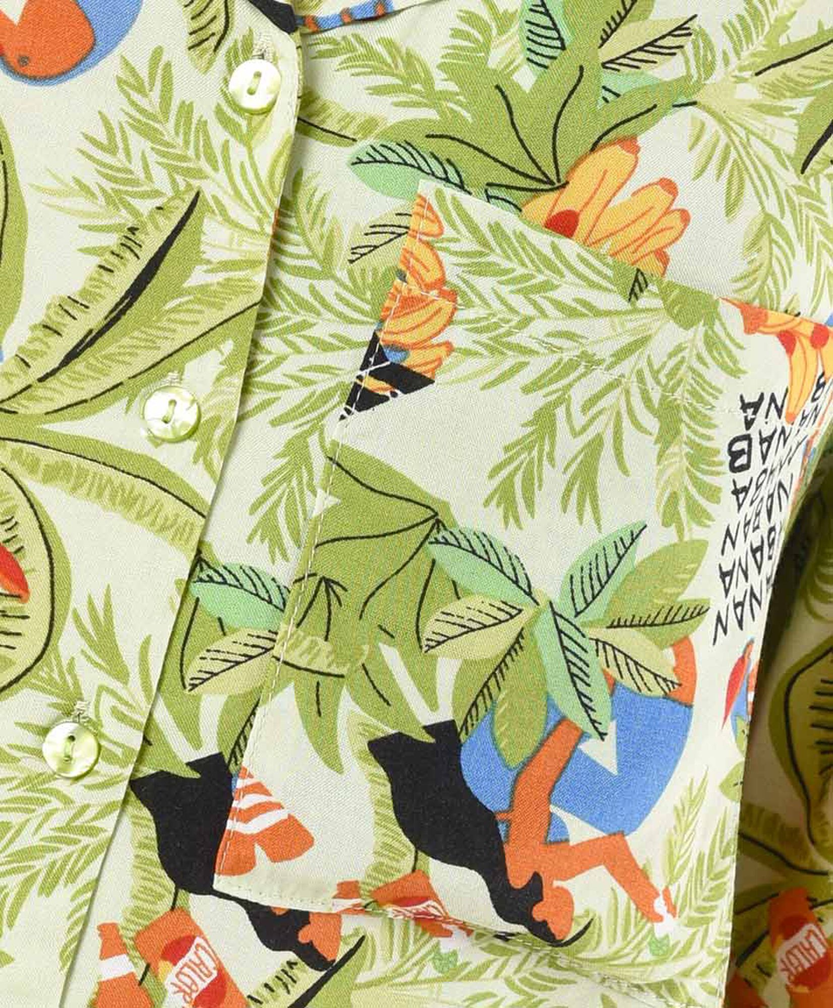 Blusa mujer tropical con bolsillo Blusa mujer tropical con bolsillo