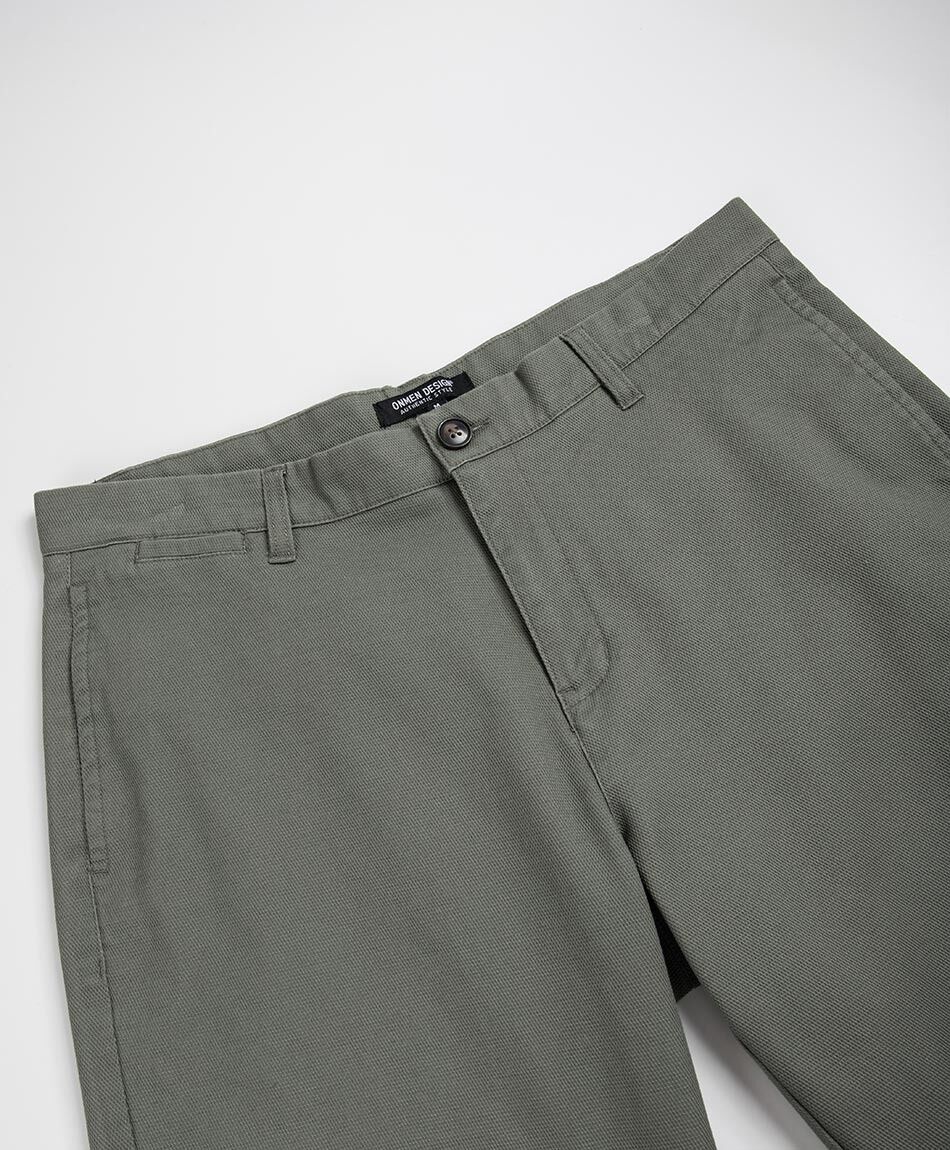 Short hombre jacquard verde algod&oacute;n