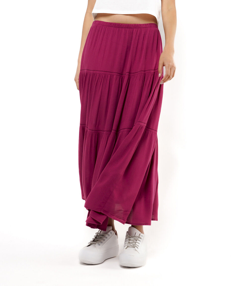 Falda mujer pisos encajes