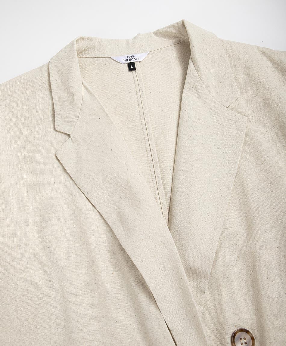 Blazer mujer lino beige