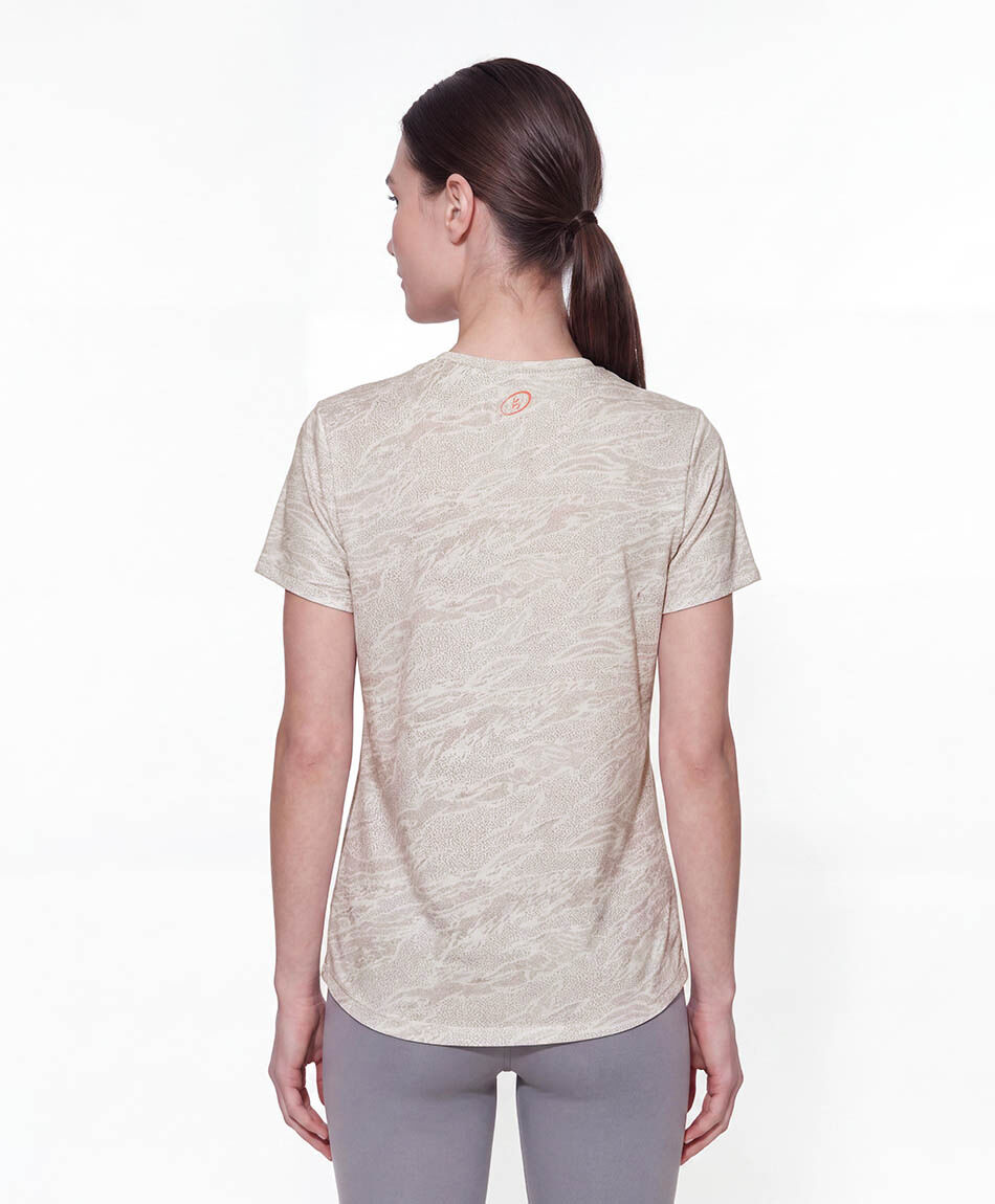 Polera deportiva mujer dise&ntilde;o beige