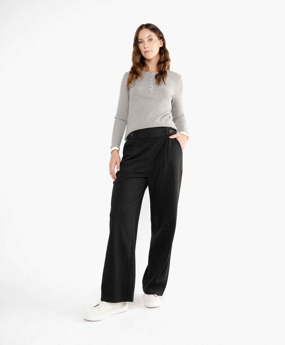 Pantal&oacute;n mujer pretina botones black