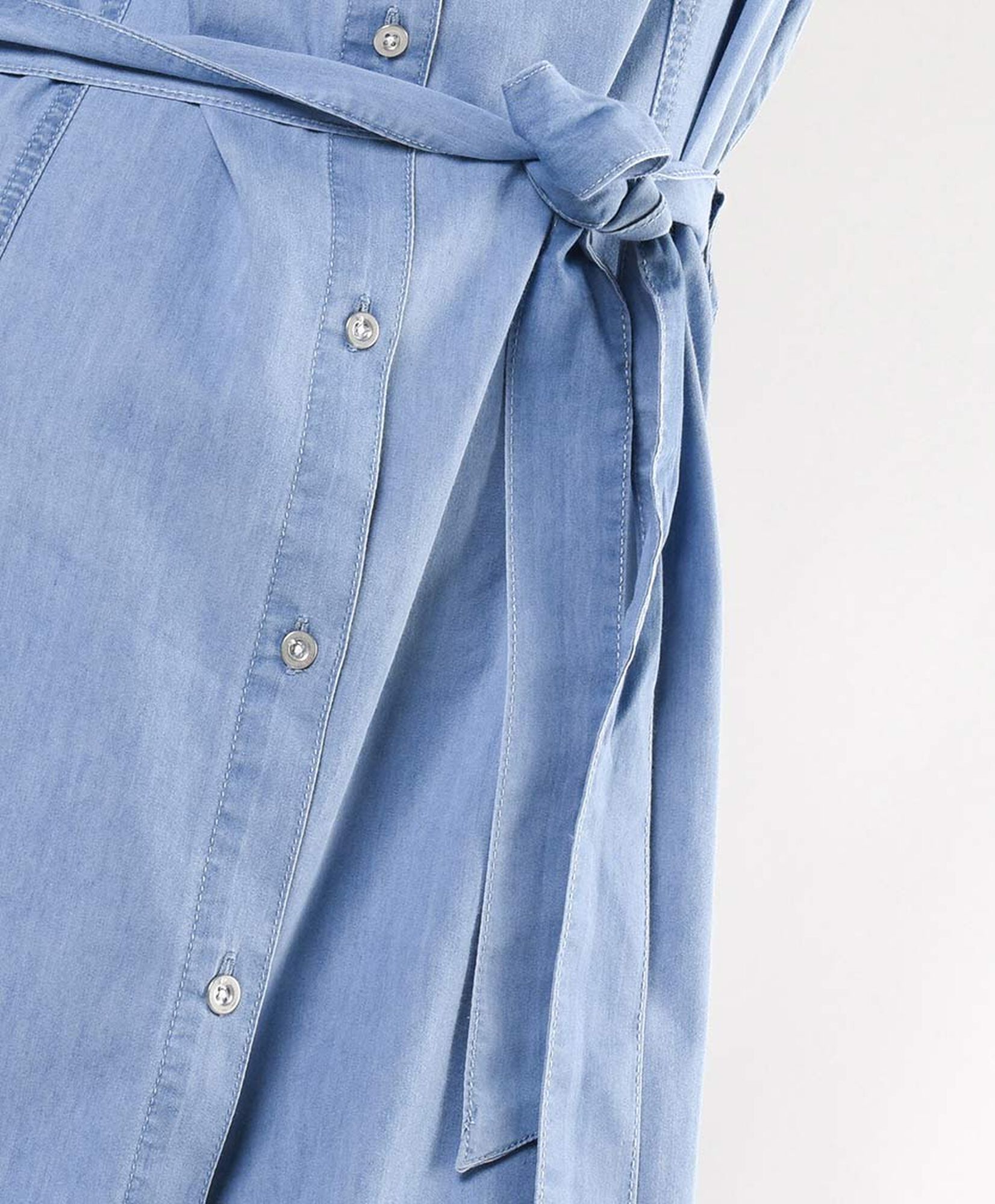Vestido mujer denim lazo sin mangas Vestido mujer denim lazo sin mangas