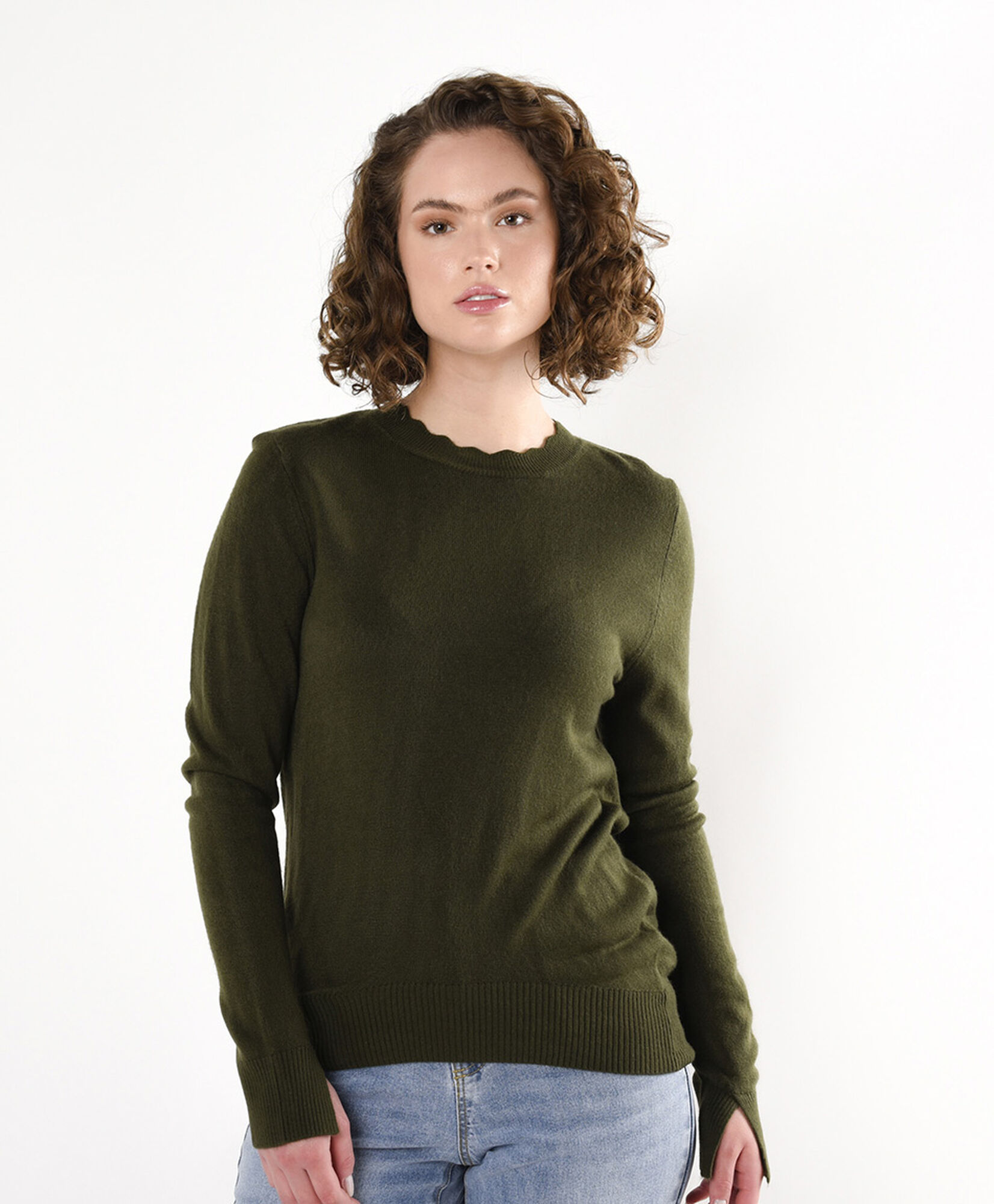 Sweater mujer liso cuello ondas Sweater mujer liso cuello ondas