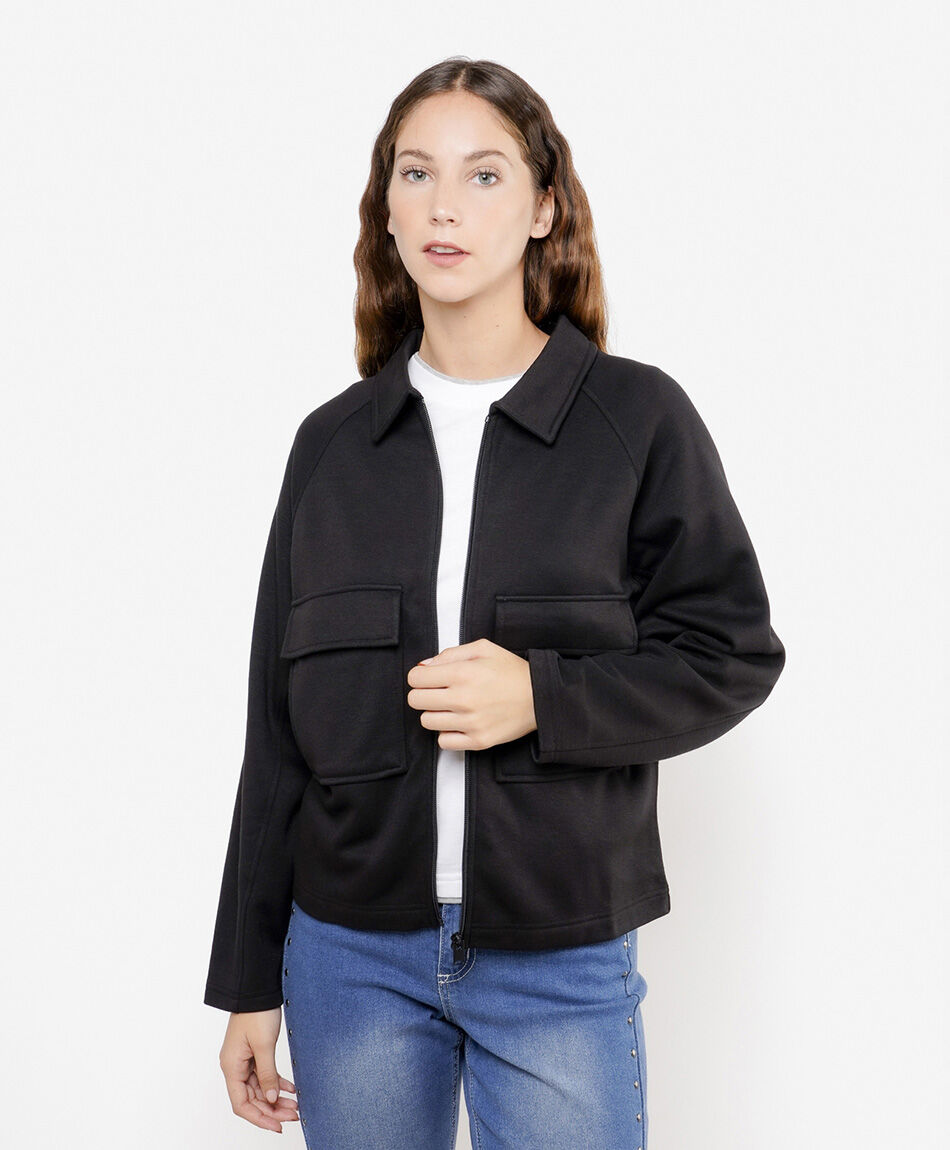 Chaqueta mujer jersey bolsillos