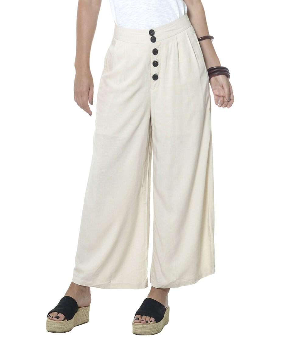 Pantalon palazzo botones