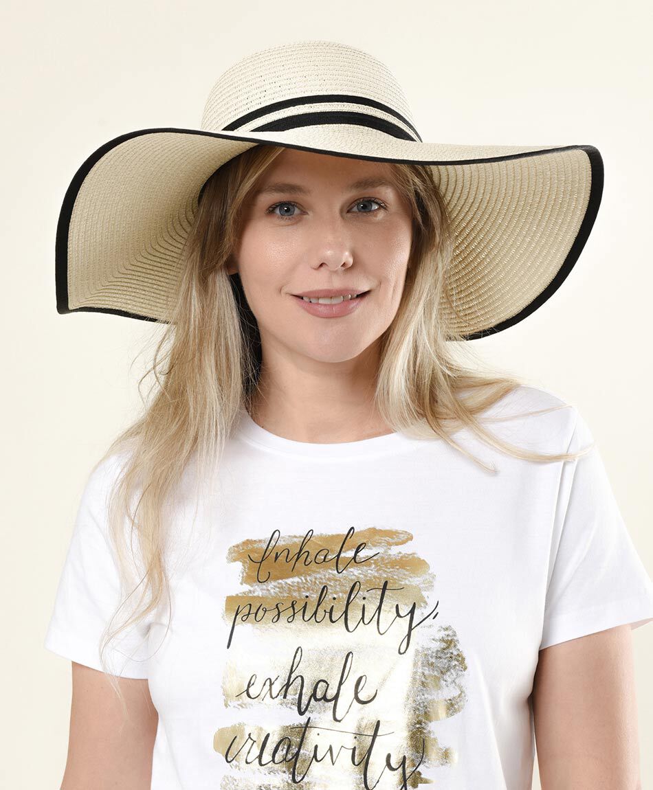 Sombrero mujer l&iacute;neas negras