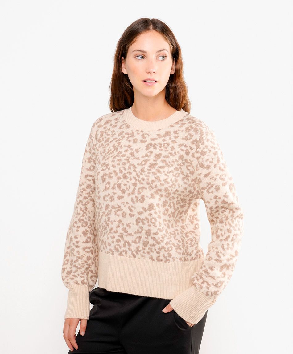 Sweater mujer jacquard animal print