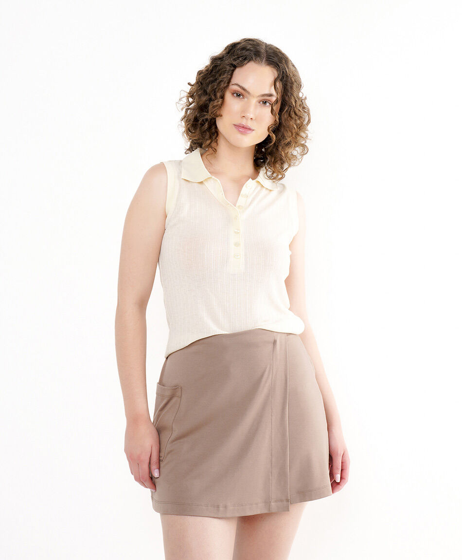 Mini falda mujer short bolsillo