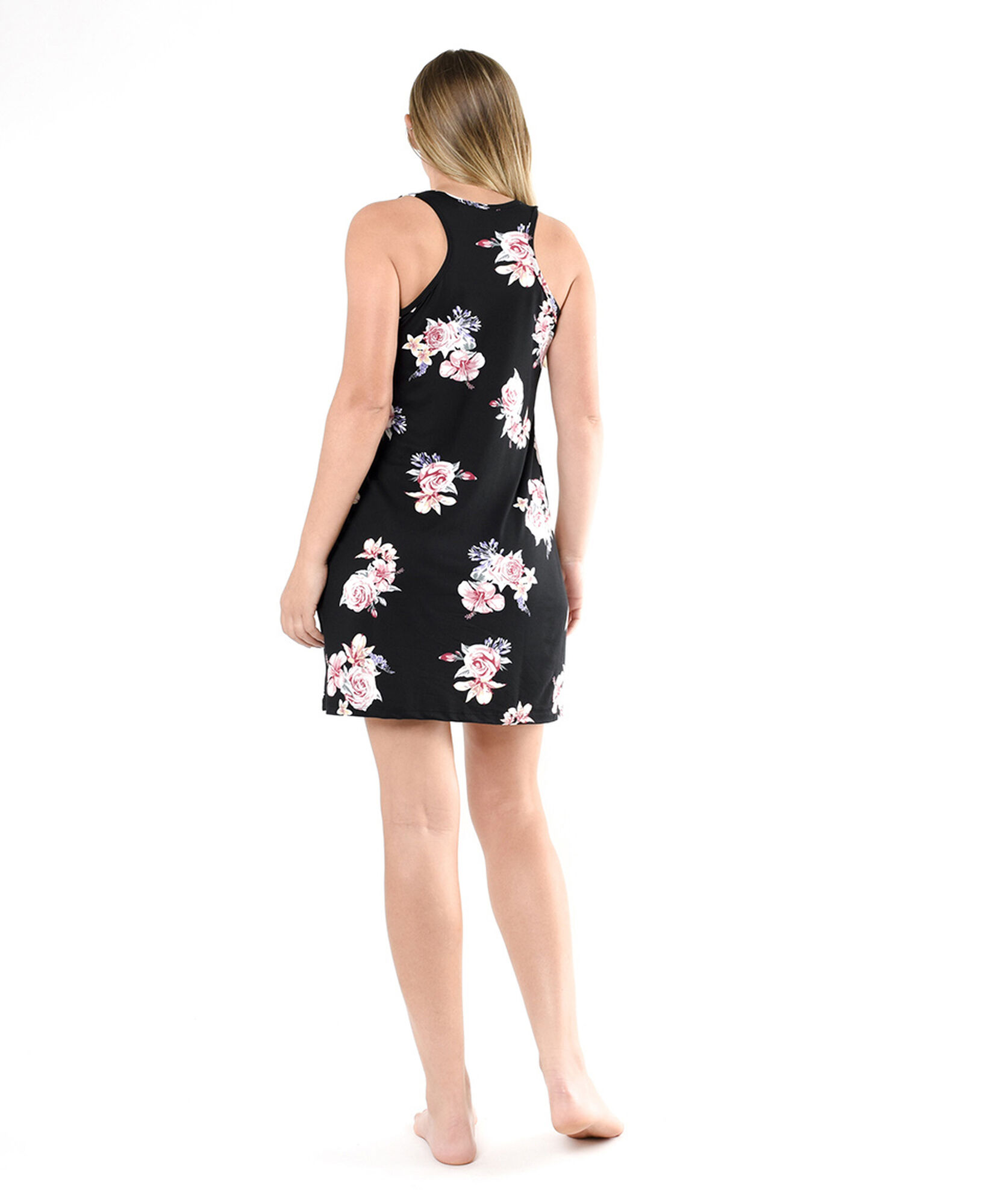 Camisa mujer floreada negra sin mangas Camisa mujer floreada negra sin mangas