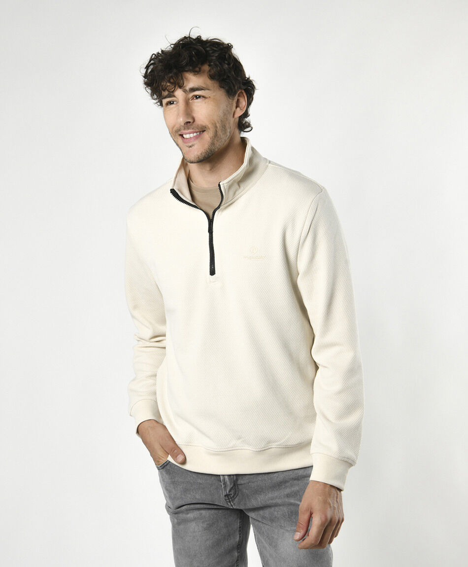 Pullover hombre cierre medio