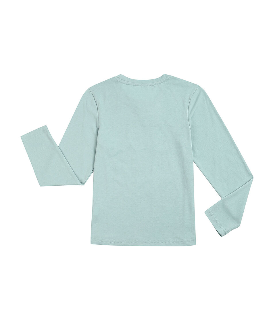 Polera ni&ntilde;a face cat verde