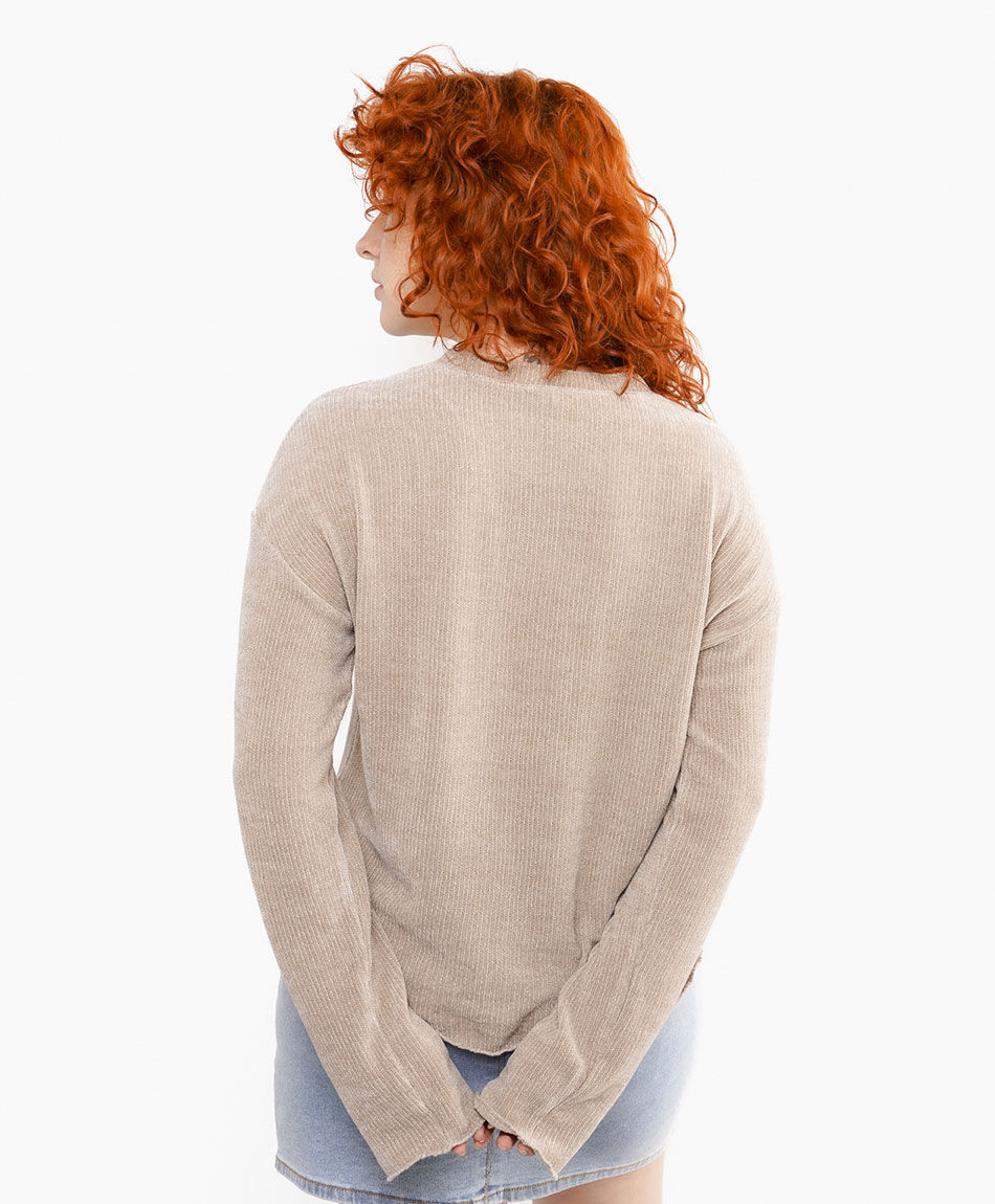 Sweater mujer chenille beige