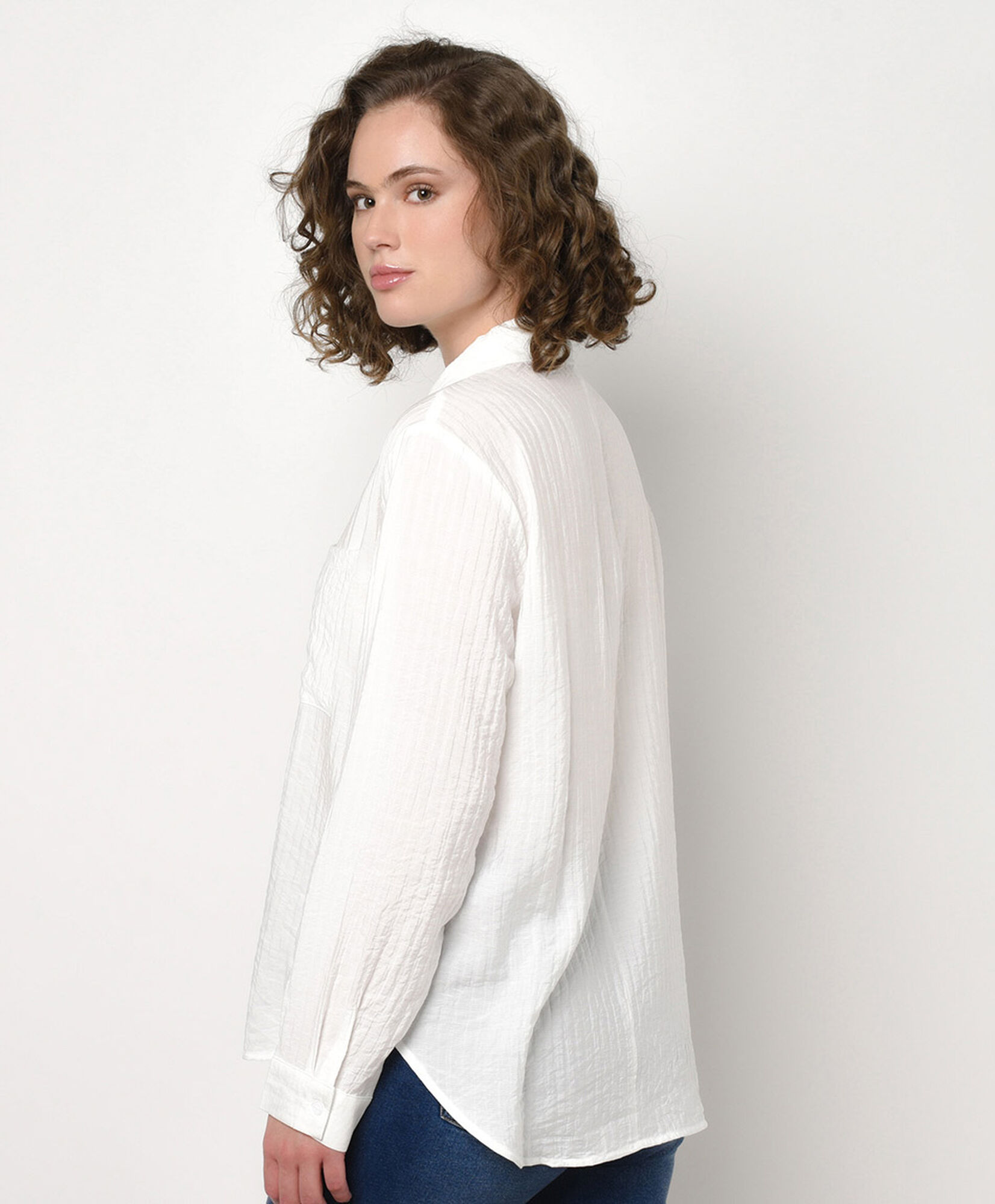 Blusa mujer textura blanca Blusa mujer textura blanca