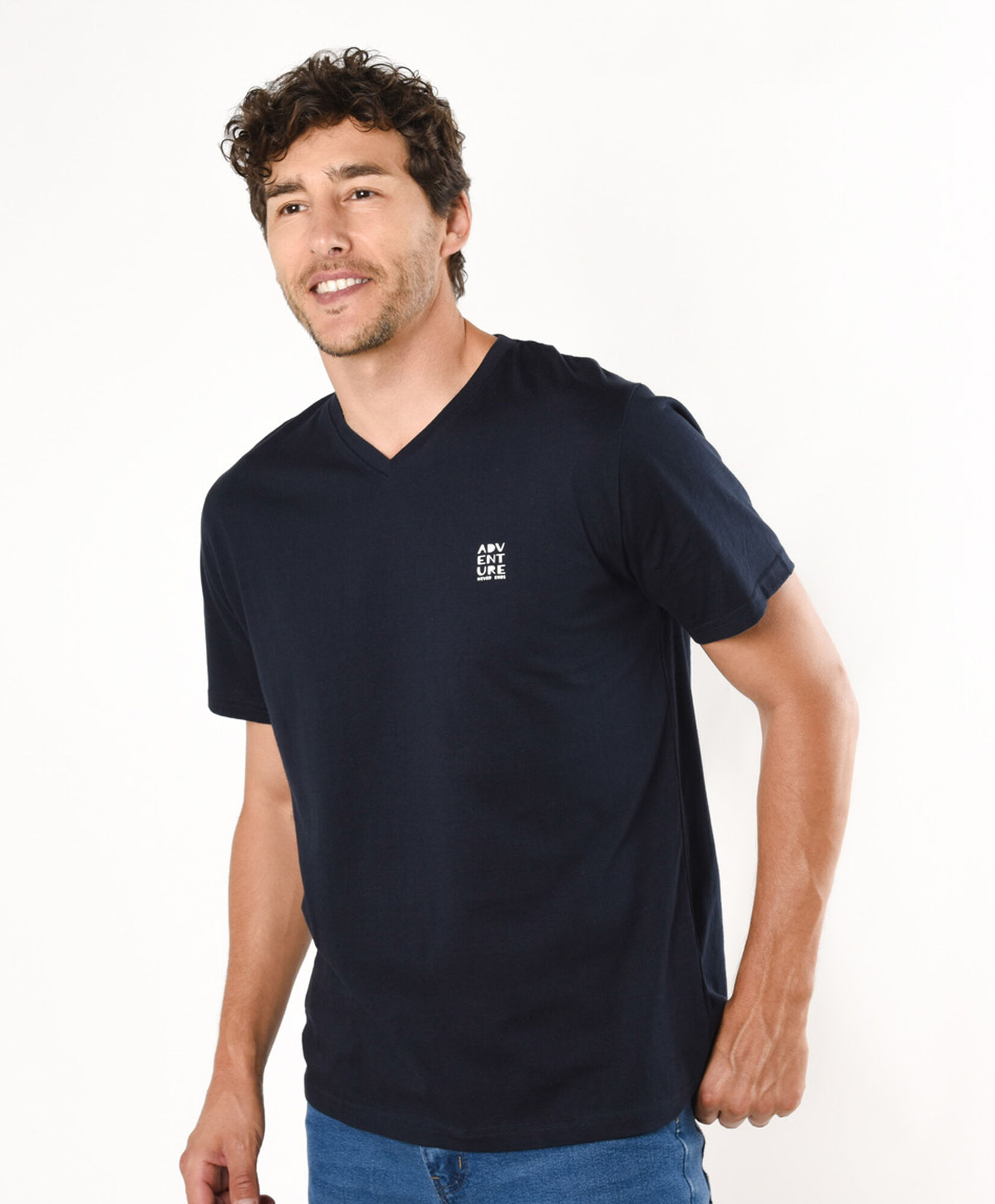 Polera hombre doble estampado montañas Polera hombre doble estampado montañas