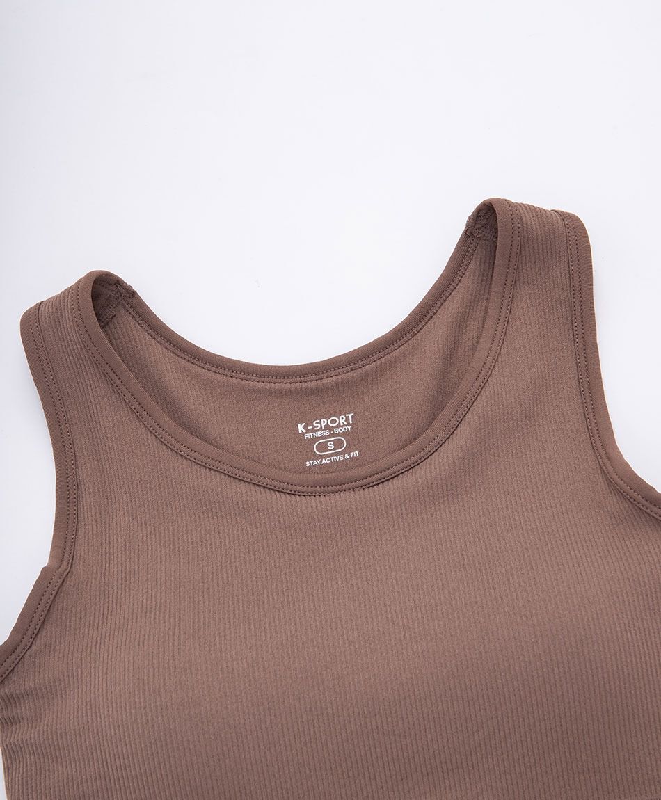 Peto deportivo mujer caf&eacute; seamless