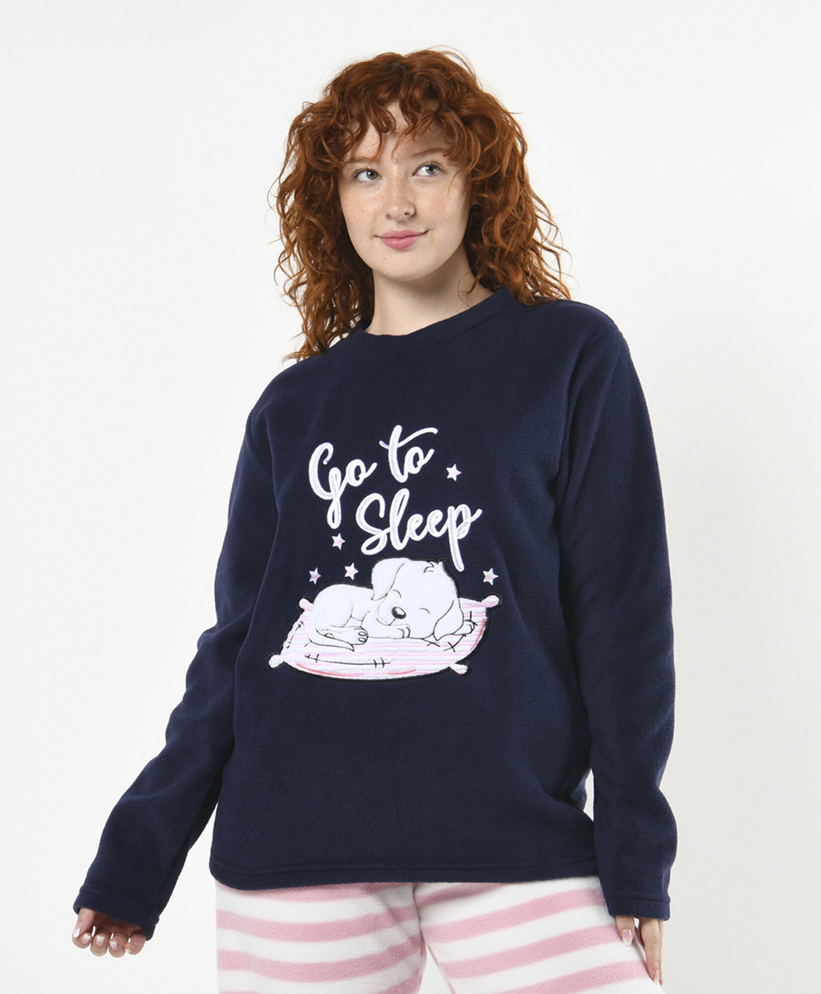 Pijama mujer perrito y líneas Pijama mujer perrito y líneas