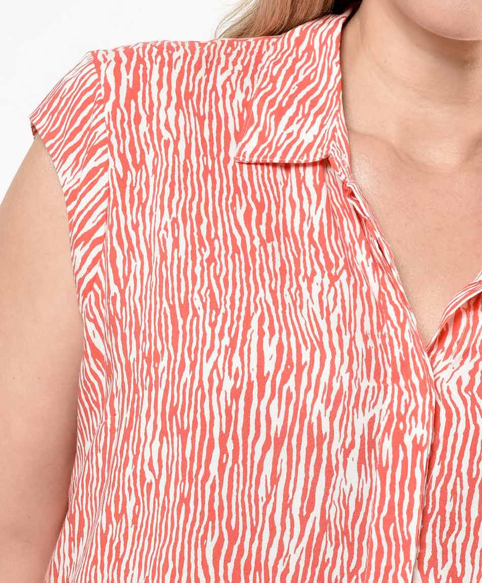 Blusa mujer estampado manga mini