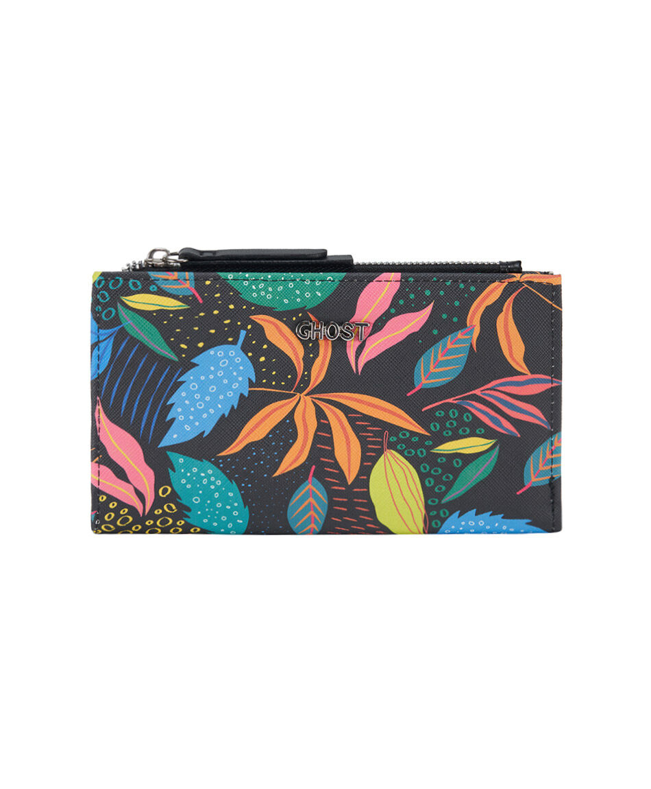 Billetera mujer print hojas
