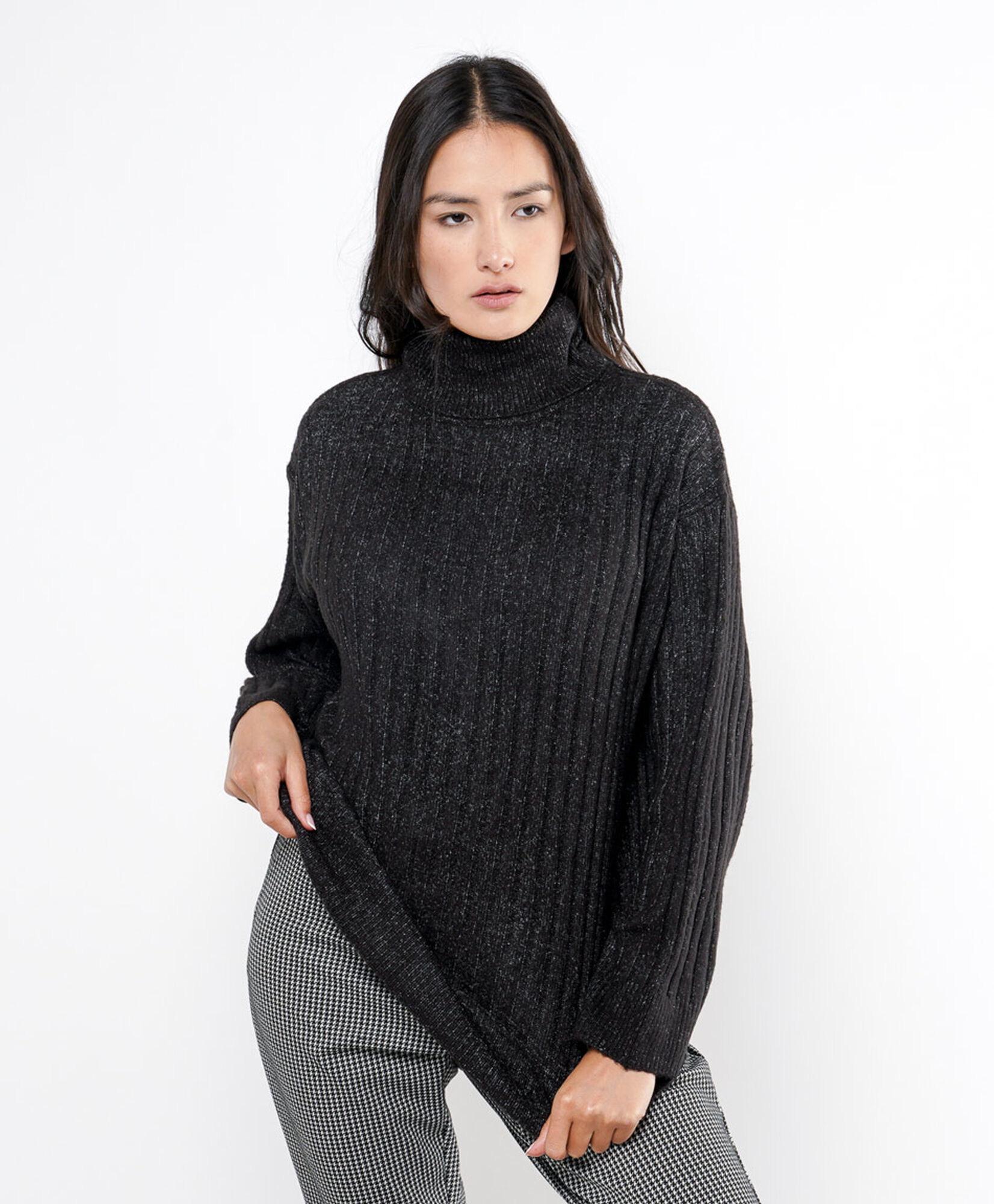Sweater mujer jaspeado cuello alto Sweater mujer jaspeado cuello alto