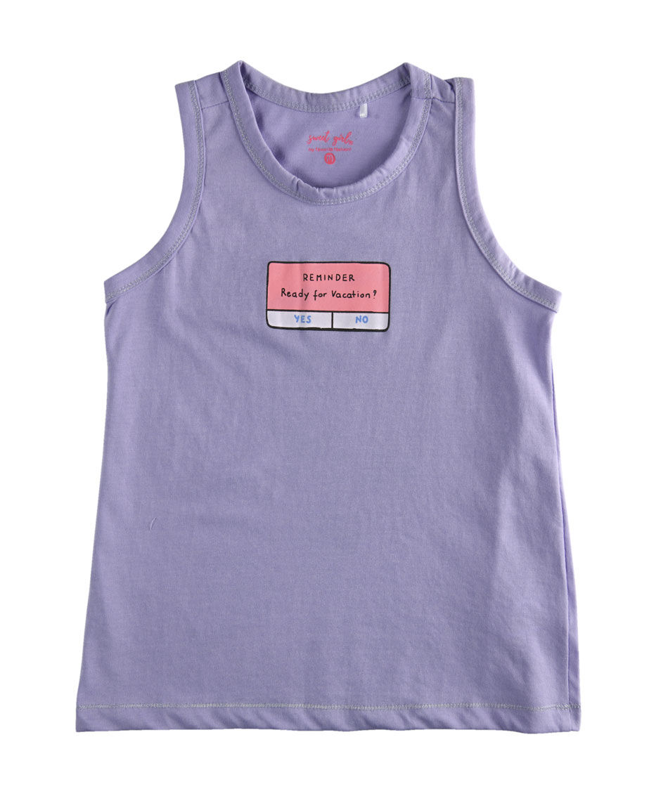 Polera ni&ntilde;a vacaciones sin mangas