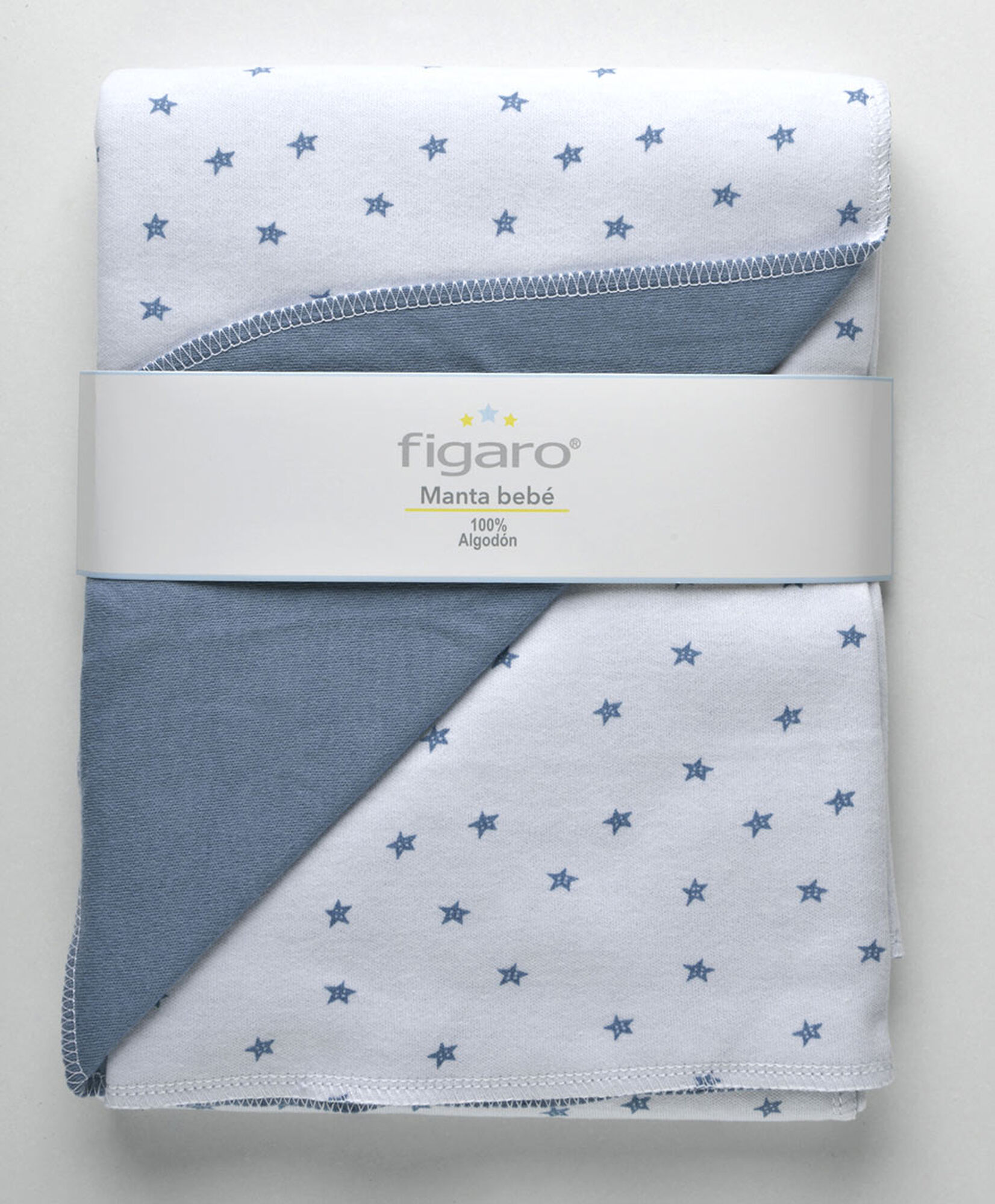 Manta bebé reversible azul estrellas Manta bebé reversible azul estrellas