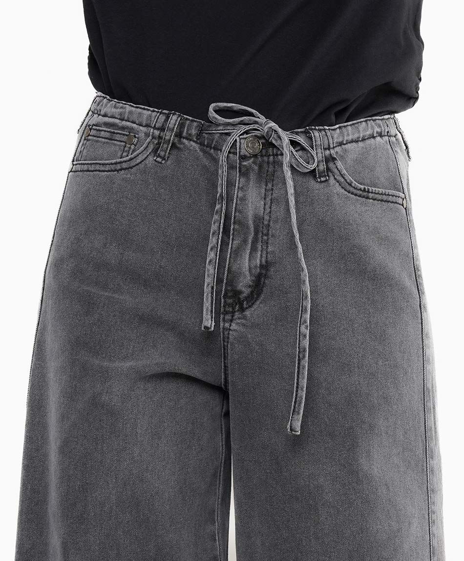 Jeans mujer comfy lazo grey