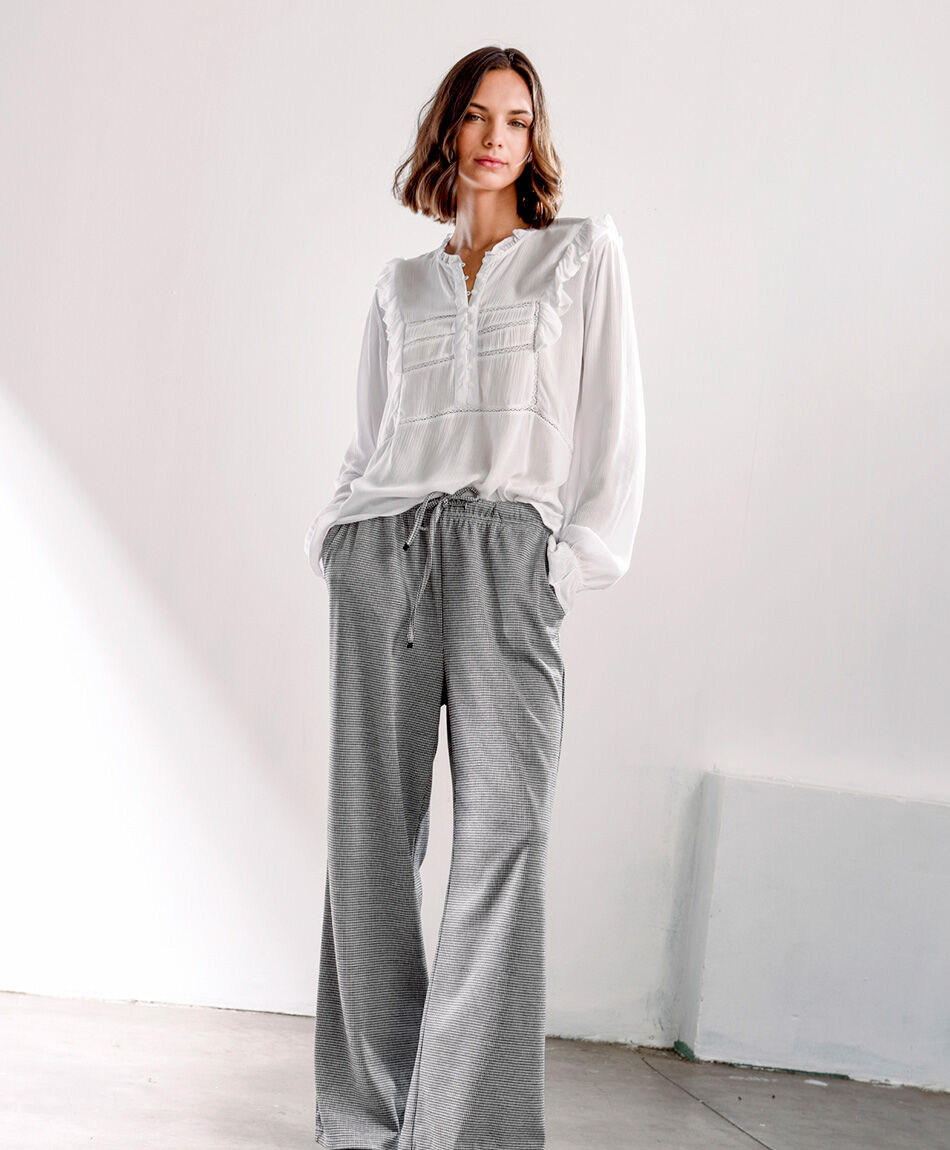 Pantal&oacute;n mujer pied de poule jogger