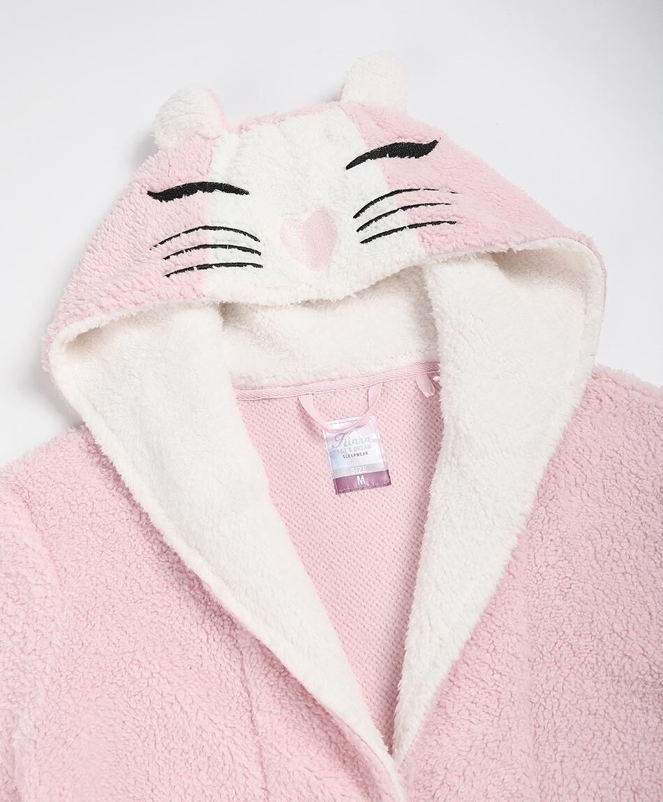 Bata mujer gato rosado