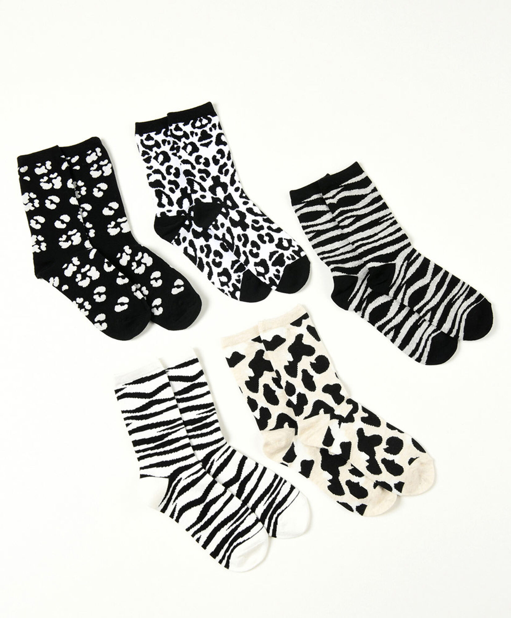 Pack 5 calcetines mujer animal print largos Pack 5 calcetines mujer animal print largos