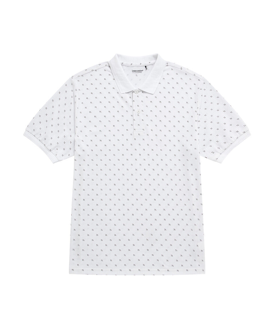 Polera hombre cuello polo puntitos