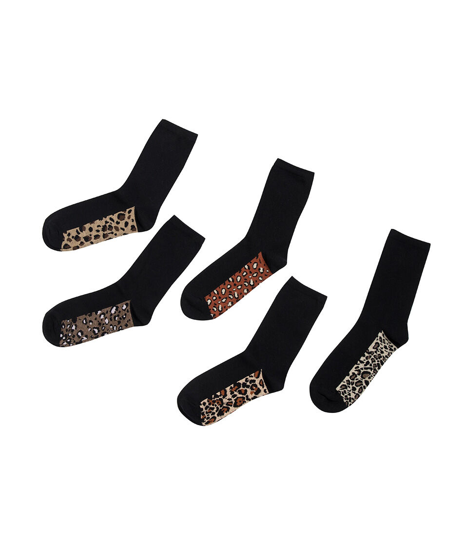 Pack 5 calcetines mujer mix animal print