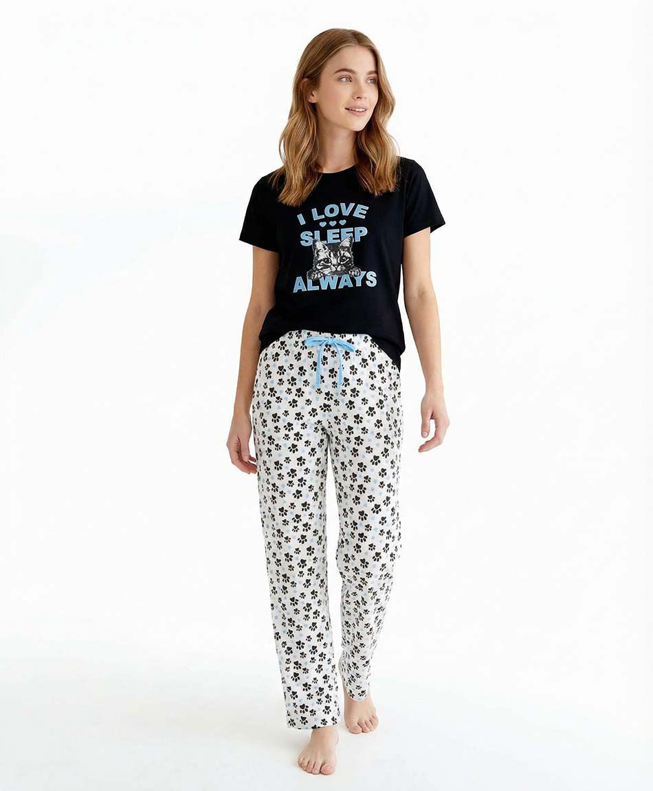 Pijama mujer sue&ntilde;o gatuno