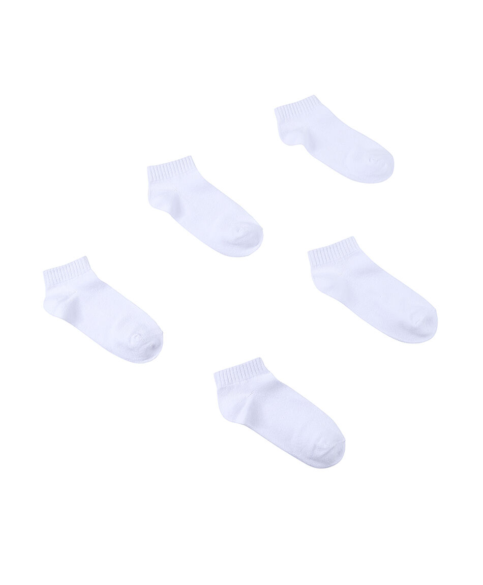 Pack 5 calcetines escolar blanco
