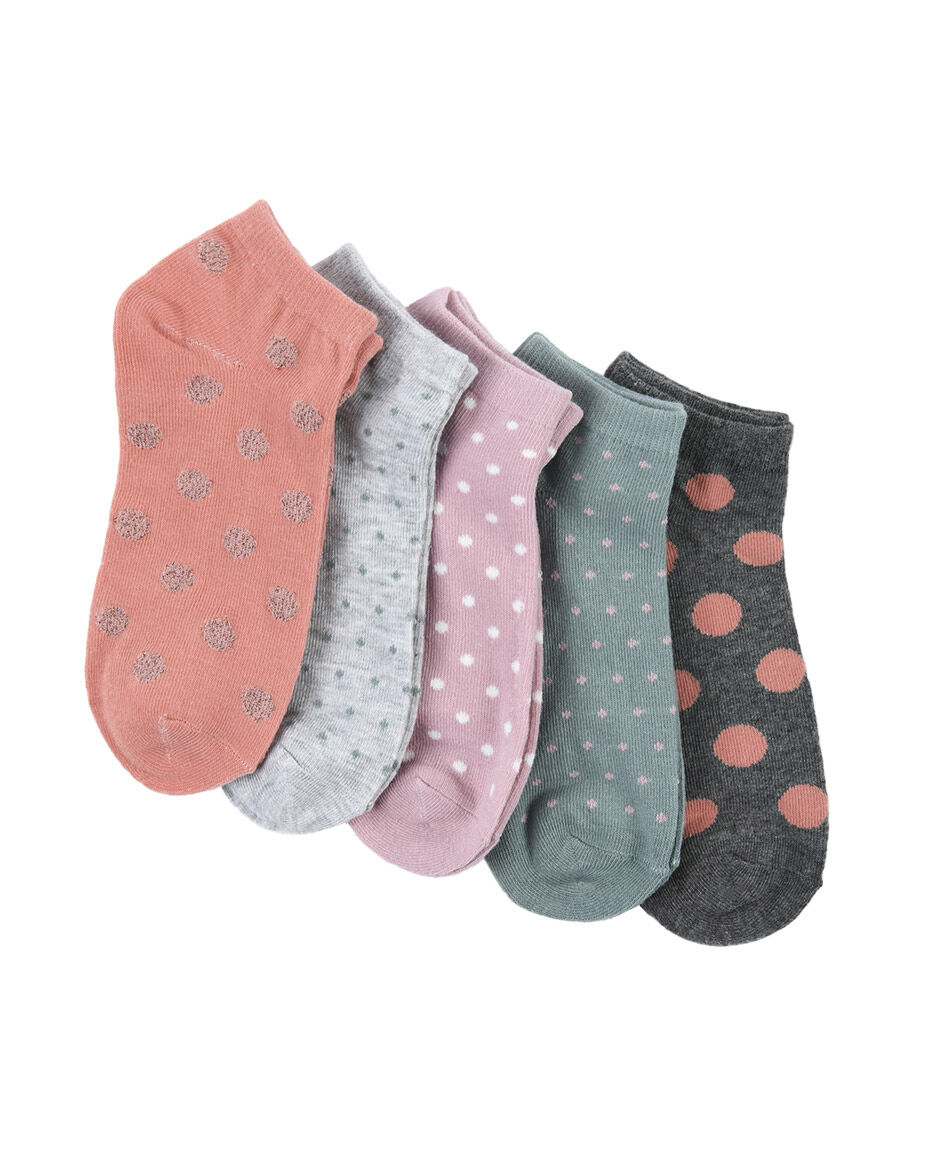 Pack 5 calcetines mujer puntos y lunares