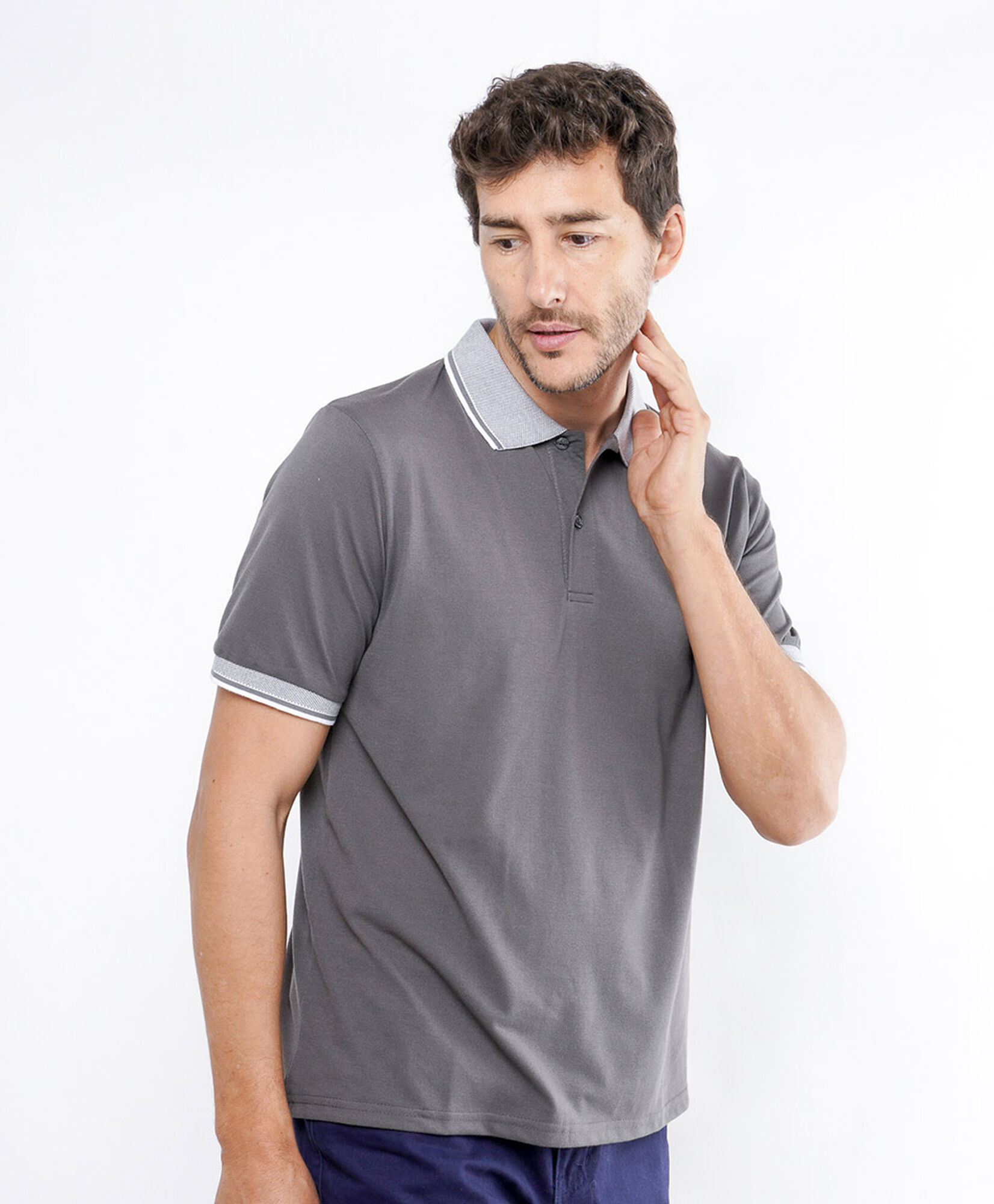 Polera hombre polo bicolor Polera hombre polo bicolor