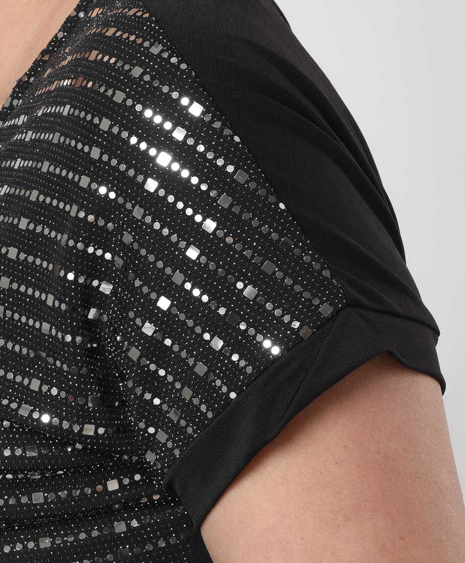 Polera mujer met&aacute;lica frontal