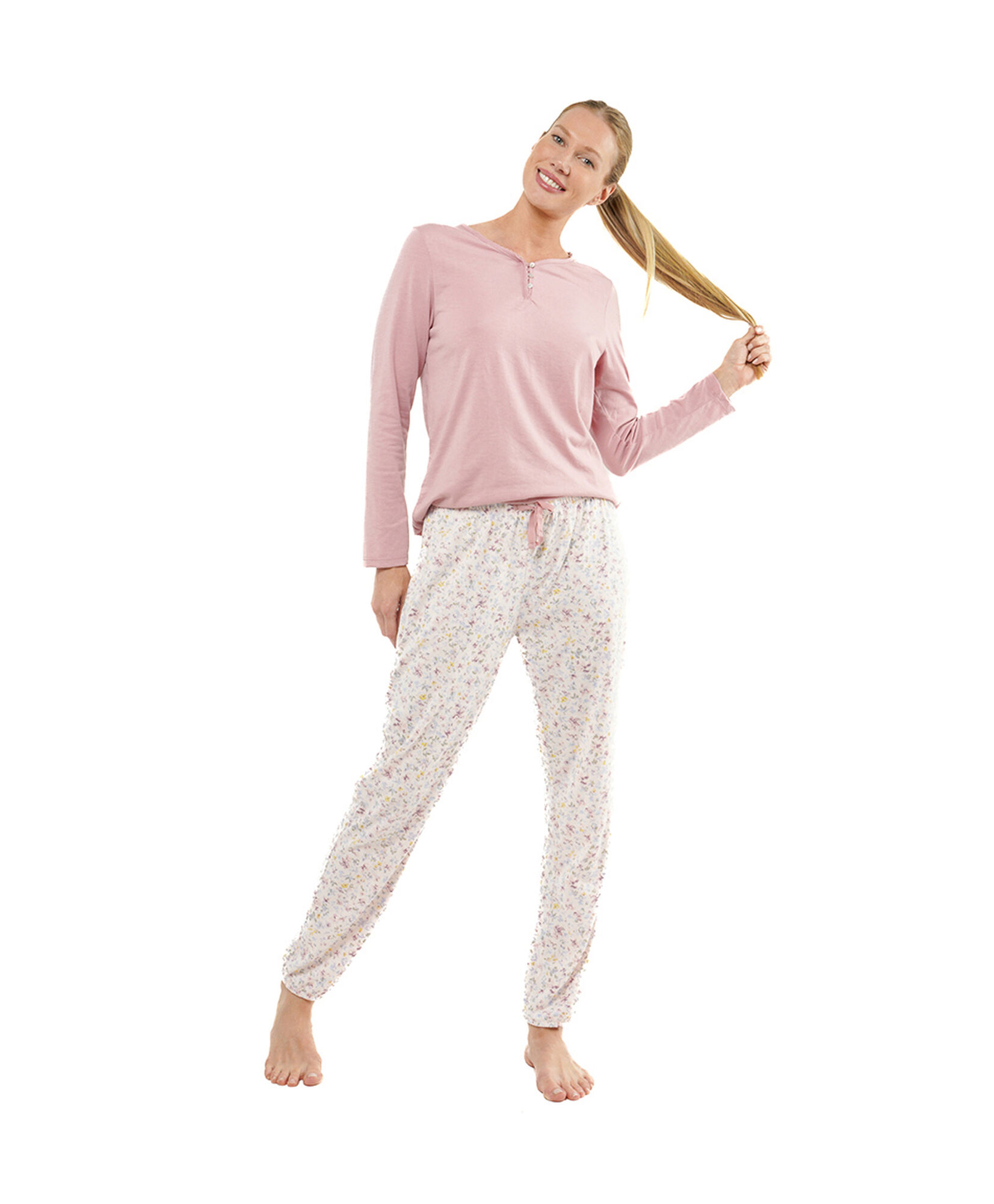 Pijama mujer botones y estampado pink Pijama mujer botones y estampado pink